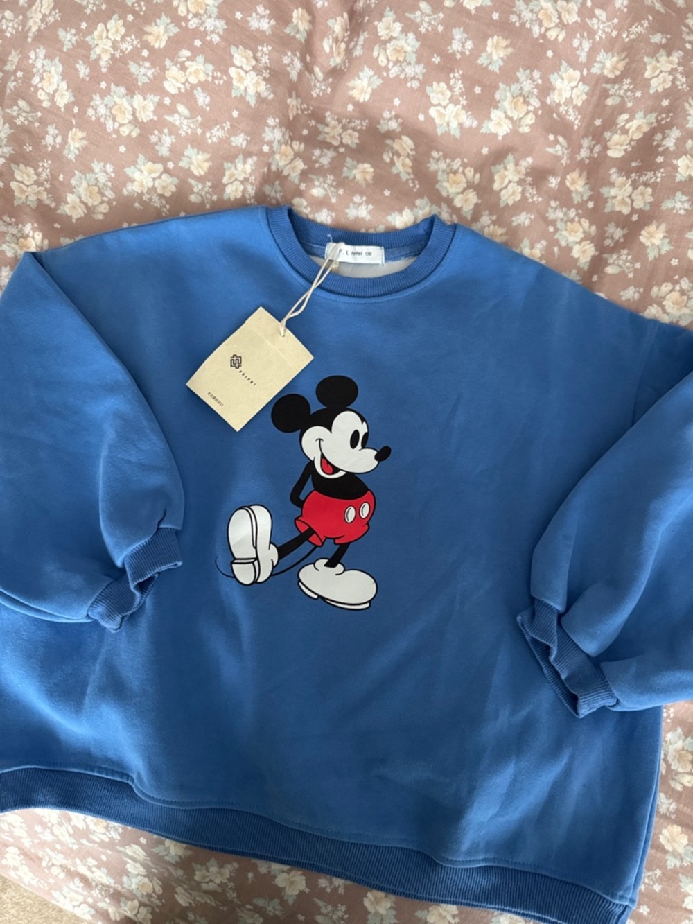 Kids Blue Mickey Graphic Crewneck Sweater
